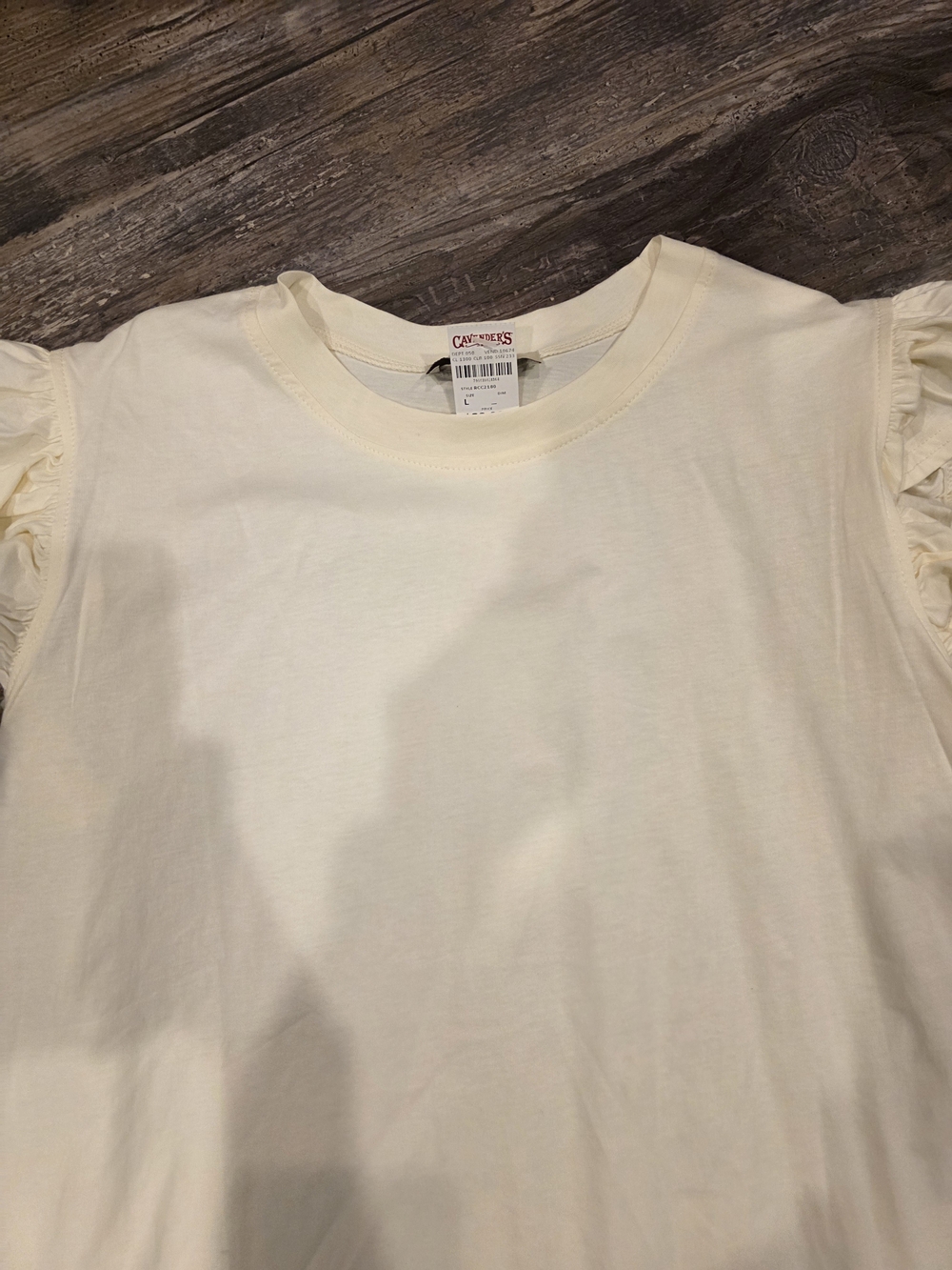 Carpenter's Cream Ruffle Sleeve Women's Blouse